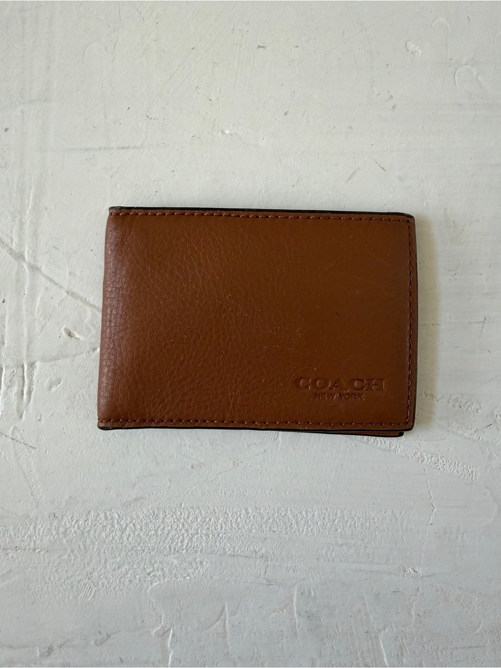 COACH Compact Billfold Wallet Brown